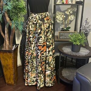 Her Destiny Elegant A-Line Camouflage Skirt Maxi Flowy Size M